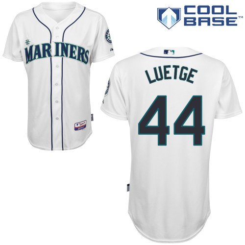Lucas Luetge #44 MLB Jersey-Seattle Mariners Men's Authentic Home White Cool Base Baseball Jersey